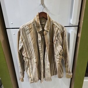 Women's Striped Tan Shirt Jacket